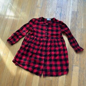 Buffalo Plaid Flannel Shirt Dress